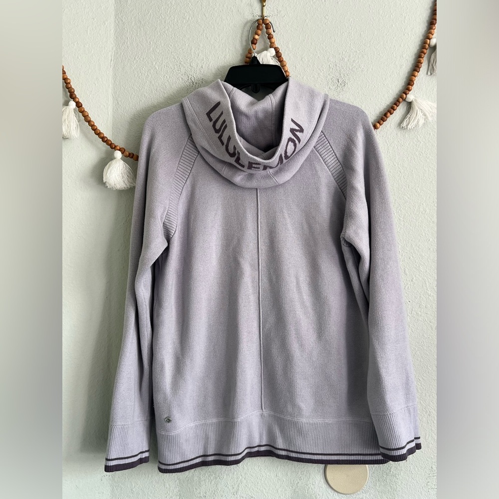 Lululemon Soothe Away Lilac Knit Hoodie View 5